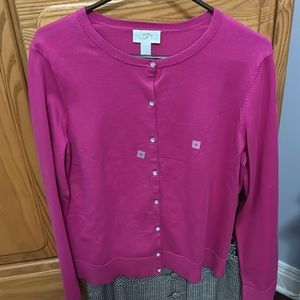 XL pink cardigan with diamond buttons
